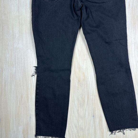 Abercrombie & Fitch The Skinny High Rise Edgy Distressed Ripped Black Jeans 28 - Picture 14 of 15